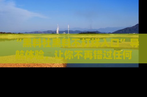 “黑料社黑料不打烊入口”导航体验，让你不再错过任何精彩黑料