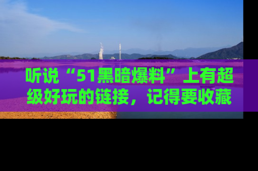 听说“51黑暗爆料”上有超级好玩的链接,记得要收藏哦!